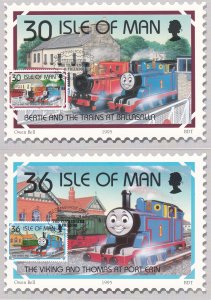 Isle of Man # 656-661, Thomas the Tank Engines Dreams, Maxi Cards, First Days