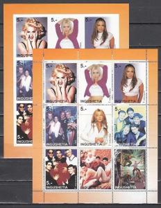 Ingushetia, 2001 Russian Local. Popular Singers sheet of 9. Perf & IMPERF. ^