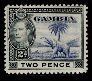 GAMBIA GVI SG153, 2d blue & black, M MINT. Cat £15.