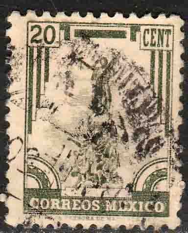 MEXICO 846, 20¢ 1934 Definitive Wmk Gobierno...279 Used F-VF. (928)