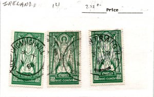 Ireland, Postage Stamp, #121 WMK262 (3 Ea) Used, 1943 St. Patrick (AH)