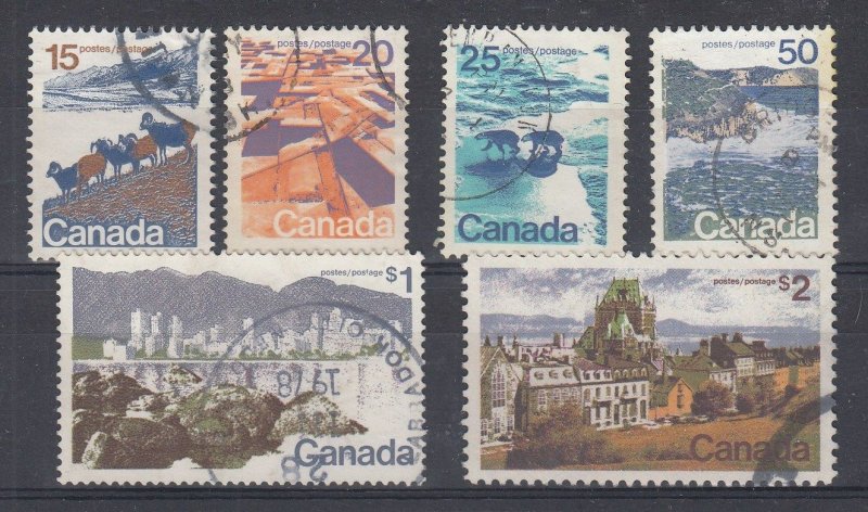 Canada Scott 595-601 Used - 1972-77 Landscape Definitives #3