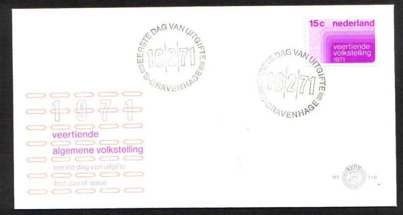 Netherlands 1971  FDC 110 Census