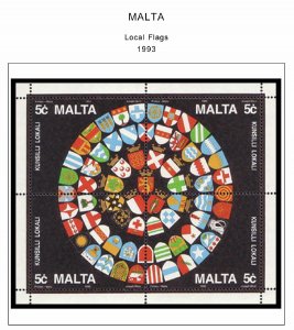 MALTA STAMP ALBUM PAGES 1860-2011 (196 PDF color illustrated pages)