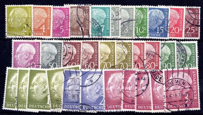 Germany 1954 Heuss Set Plus VFU X6946