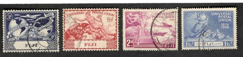 1949 Fiji SCOTT #141-44 UNIVERSAL POSTAL UNION Θ used stamp set