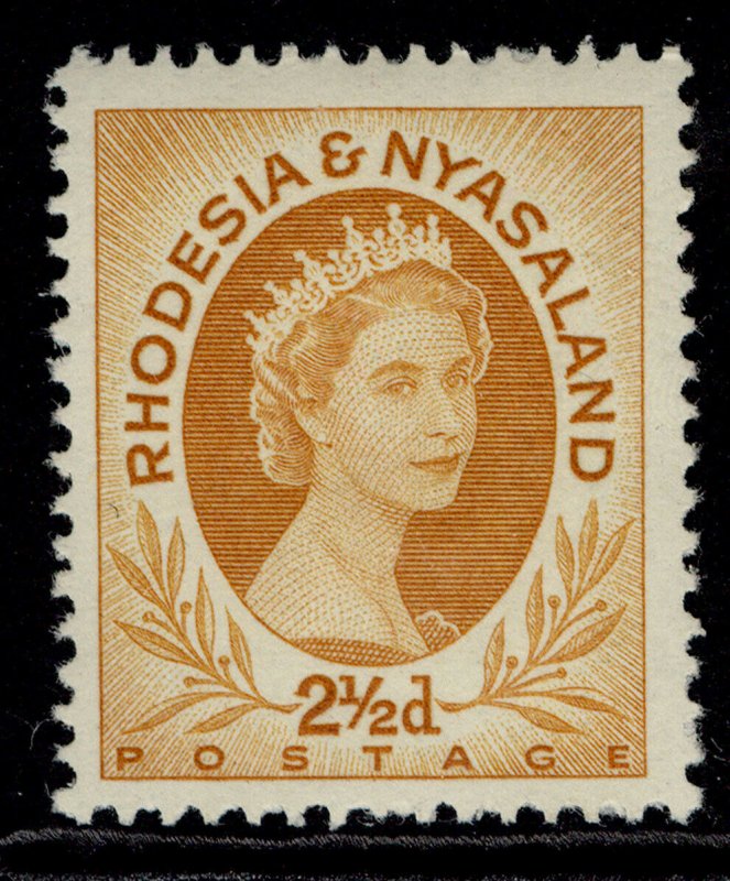 RHODESIA & NYASALAND QEII SG3a, 2½d ochre, M MINT.