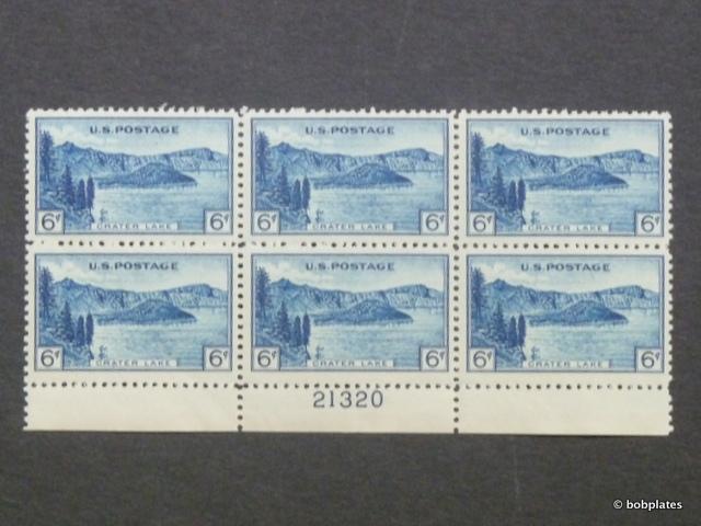 #745 Crater Lake Bottom  Plate Block 21320 F-VF NH