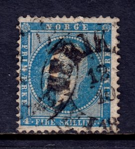 Norway - Scott #4 - Used - Sm. tear at top, pulled perf at bottom - SCV $20