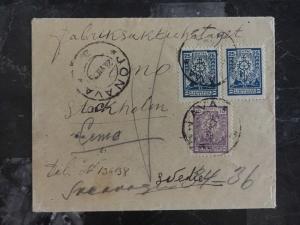 1925 Jonava Lithuania cover To Sweden