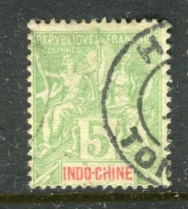 FRENCH INDO-CHINE; 1890s early classic Tablet issue used shade of 5c. value