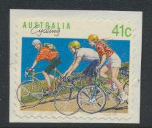 SG 1259 SC# 1185  Used Peel and Stick Cycling - self adhesive on piece