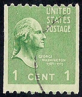 848 1 cent George Washington coil Stamp used F