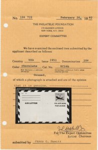 Scott#  UC16b    UPSS#ALS2b  US air mail envelope.