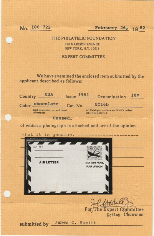 Scott#  UC16b    UPSS#ALS2b  US air mail envelope.