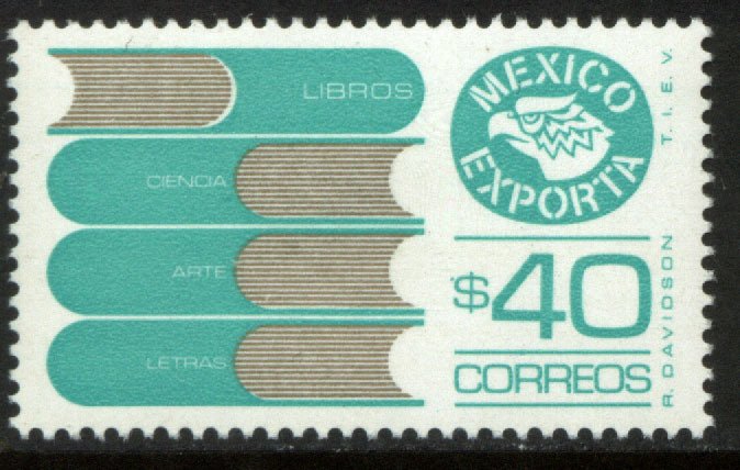 MEXICO Exporta 1466, $40P Books Unwmk Fluor Paper 8. MINT, NH. F-VF.