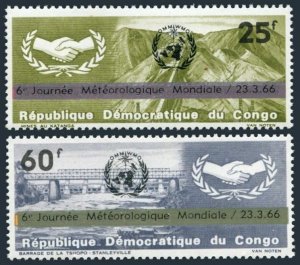 Congo DR 559-560,MNH.Michel 252-253. World Meteorological Day,1966.Mines,Dam.