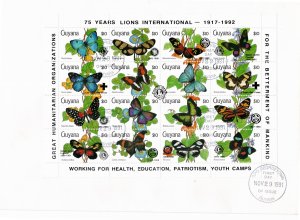 Guyana 1992 Sc 2604 BLACK overprint sheet of 16 FDC