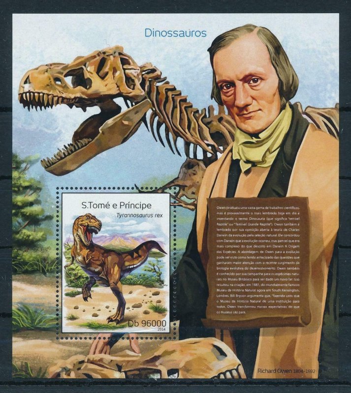 [106357] Sao Tomé & Principe 2014 Prehistoric animals dinosaurs Sheet MNH