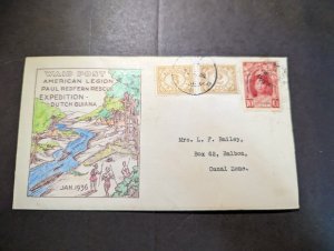 1930 Suriname Cover to Balboa Canal Zone Waid Post American Redfern Rescue