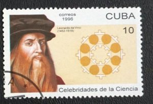 CUBA Sc# 3716 SCIENTISTS science  DA VINCI 10c  1996 used cto