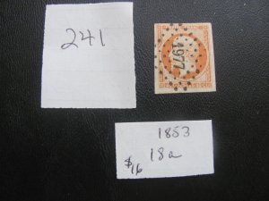 FRANCE 1853 USED SC 18a SUPERB $16 (241) SEE DESCRIPTION