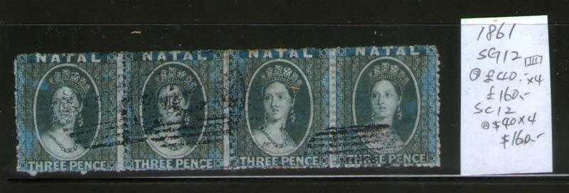 South Africa Natal 1861 SG 12 FU