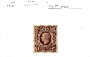 Great Britain, Postage Stamp, #275 Used, 1949 King George (AF)