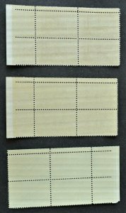 US Sc. #1073-74, 1076-85 Complete year set for 1956 of 12 MNH PBs, F-VF to VF