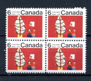#525 Center block of 4 MNH Xmas Cat$40 ** Canada mint