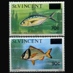 ST.VINCENT 1976 - Scott# 463-4 Fish Surch. Set of 2 LH