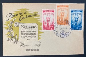 1948 Bucarest Romania First Day Cover FDC Constitution Issue