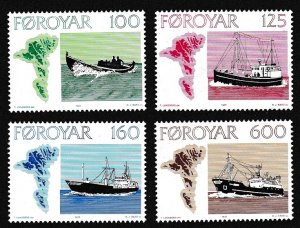 Faroe Is. Faroese Fishing Vessels 4v Def 1977 Def SC#24-27 SG#23-26 MI#24-27