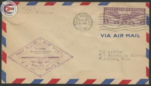 Cuba 1931 First Flight Cover Virgin Islands - Nuevitas | Edifil C63 | CU8134