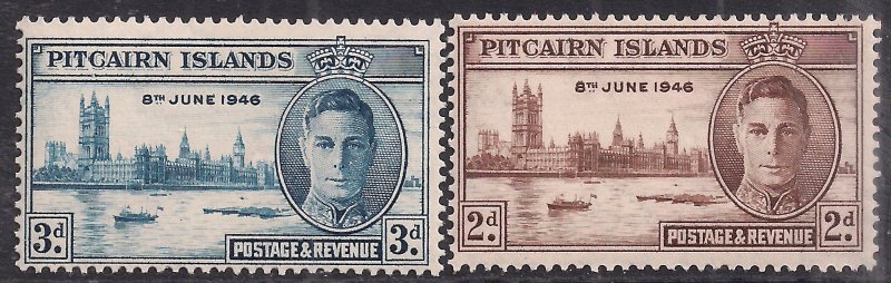 Pitcairn Islands 1946 KGV1 Set of Victory Umm SG 9 – 10 ( B667 ) 