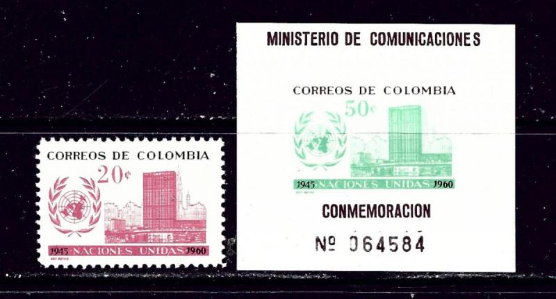 Colombia 724-25 MNH 1960 United Nations