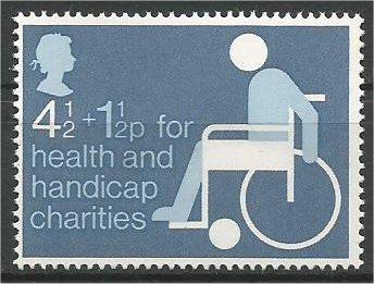 GREAT BRITAIN, 1975, MNH 41/2p+11/2p, Handicapped Person.Scott B1