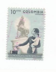 Colombia 1962 Scott 745 used - 10c, Women's political rights