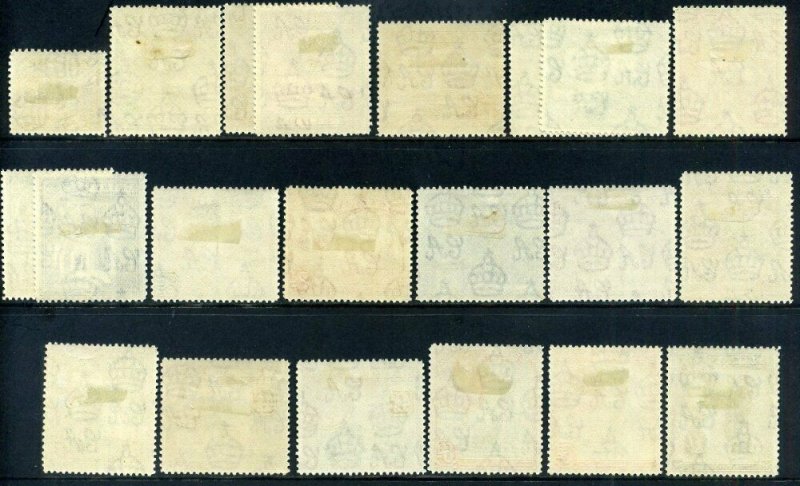 Malta 1938 KGVI SG217 to SG226 Part set Mounted Mint x21 stamps