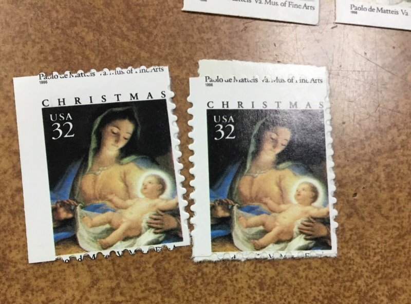 3112 - 1996 Christmas Madonna Die-cut Shift / Misperf Error / EFO MNH  7 stamps