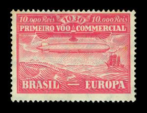 BRAZIL 1930 AIRMAIL -  Graf Zeppelin  10.000r red  Scott # 4CL2 mint MNH