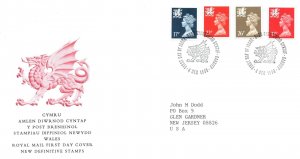 FIRST DAY COVER GREAT BRITAIN WALES CYMRU NEW DEFINITIVES 1990