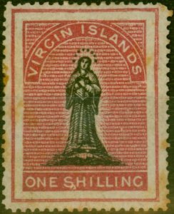 Virgin Islands 1868 1s Black & Rose-Carmine SG21b Ave MM (2)