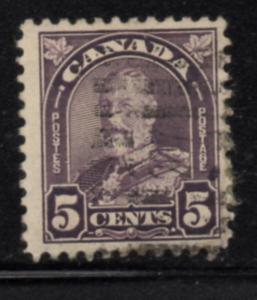 Canada Sc 169 1930 5 c violet G V Arch issue stamp used