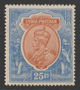 INDIA 1911 KGV 25R orange & blue, wmk large star. SG 191 cat £600. Scarce.