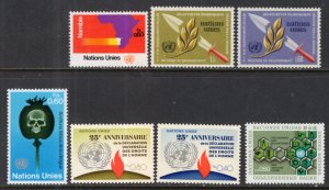 UN Geneva 30-36 Year Set for 1973 MNH VF