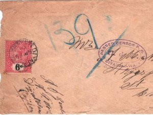 CEYLON/ST HELENA QV POW Cover BOER WAR *DIYATALAWA CAMP* CDS 1901 Censor KA393