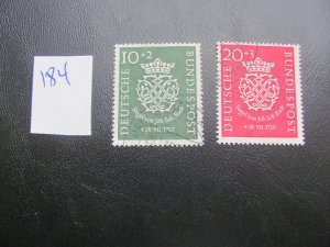 GERMANY 1950 USED SC B314-315 SET  VF/XF $80 (184)