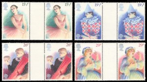Great Britain 1982 Scott #987-990 Gutter Pairs Mint Never Hinged