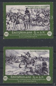 Germany - Pair of Emil Uhlman Advertising Stamps,  Scenes from War of 1813 -NG 